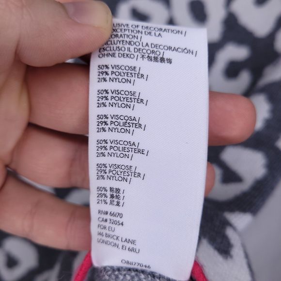 Anthropologie Sweater Womens XXS Grey White Cheetah Print Knit - Picture 10 of 10